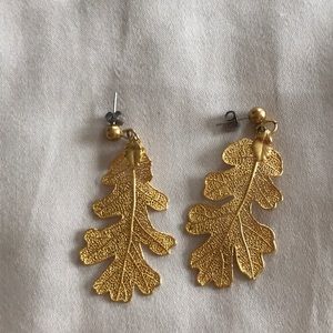 Golden oak leaf earings-price drop